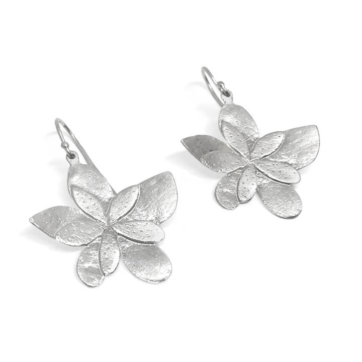 brincos de flor de prata de edição limitada por atacado de Sandrine B. Jewelry