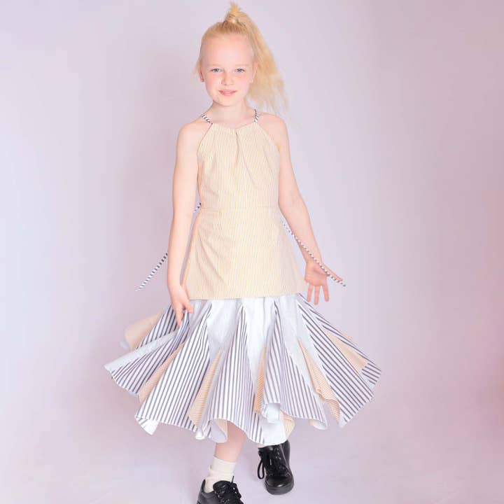 Infantium Victoria - Wholesale Dress - Kids - Zero Waste Striped Flower Girl Dress1