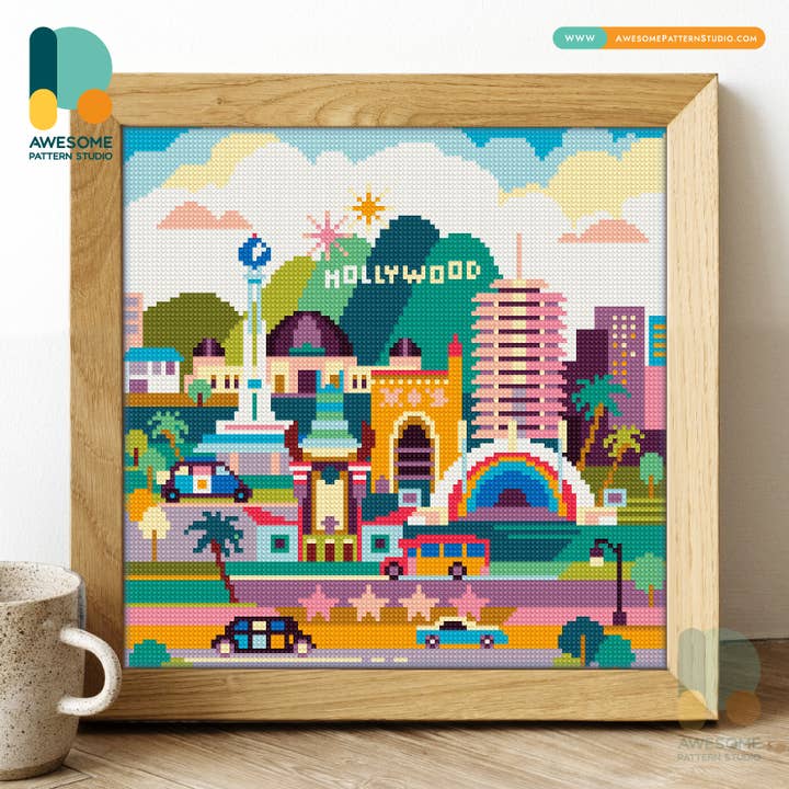 DS097-120x120 Hollywood USA, Diamond Painting Kit for wholesale by Awesome Pattern Studio