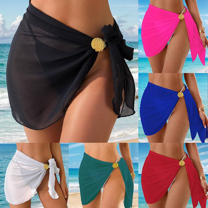 Abito da spiaggia copricostume bikini in chiffon solido da donna per la vendita all'ingrosso da parte di MoodGold
