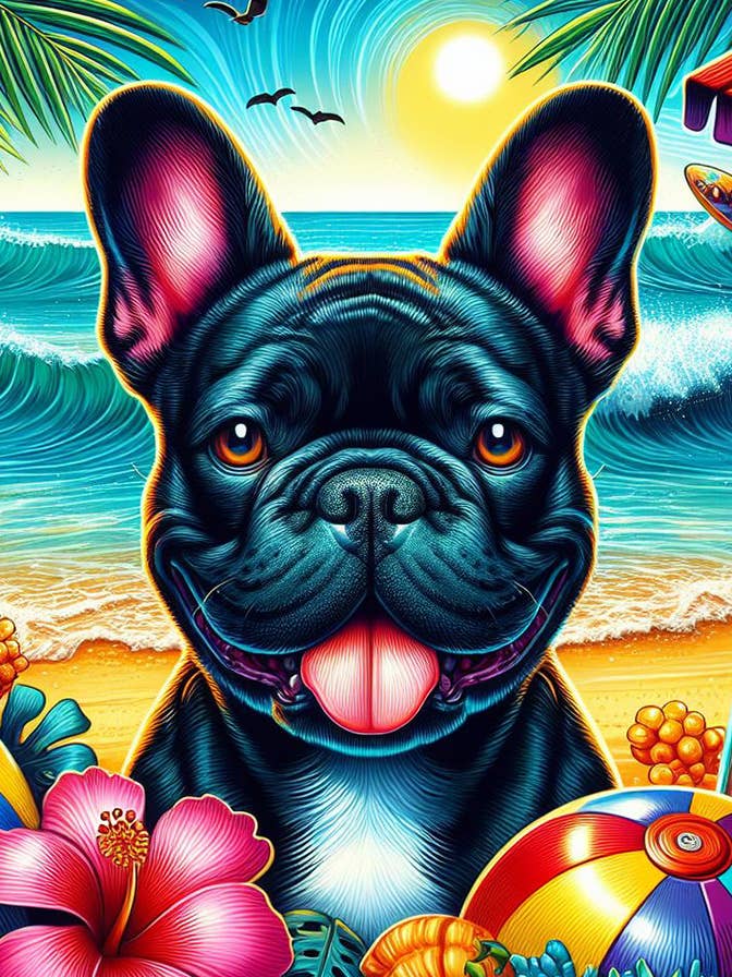 Französische Bulldogge, Schwarz, DCR-Sommerhaus-Flagge für den Großhandel von Best of Breed Products