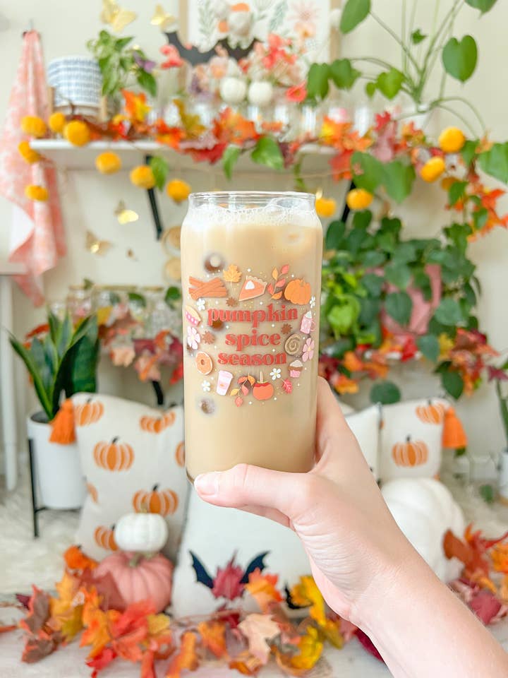 20oz Pumpkin Spice Glass for wholesale by Hart and Flora Shop
