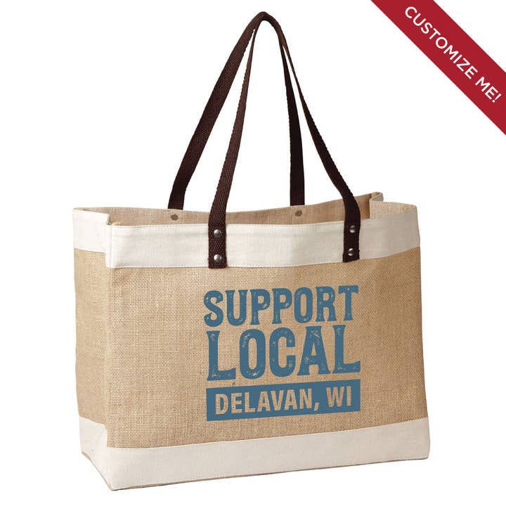 Support Local (personalizzata) Weekender Tote Bag Hometown per la vendita all'ingrosso da parte di Upper Lake Tote Bags