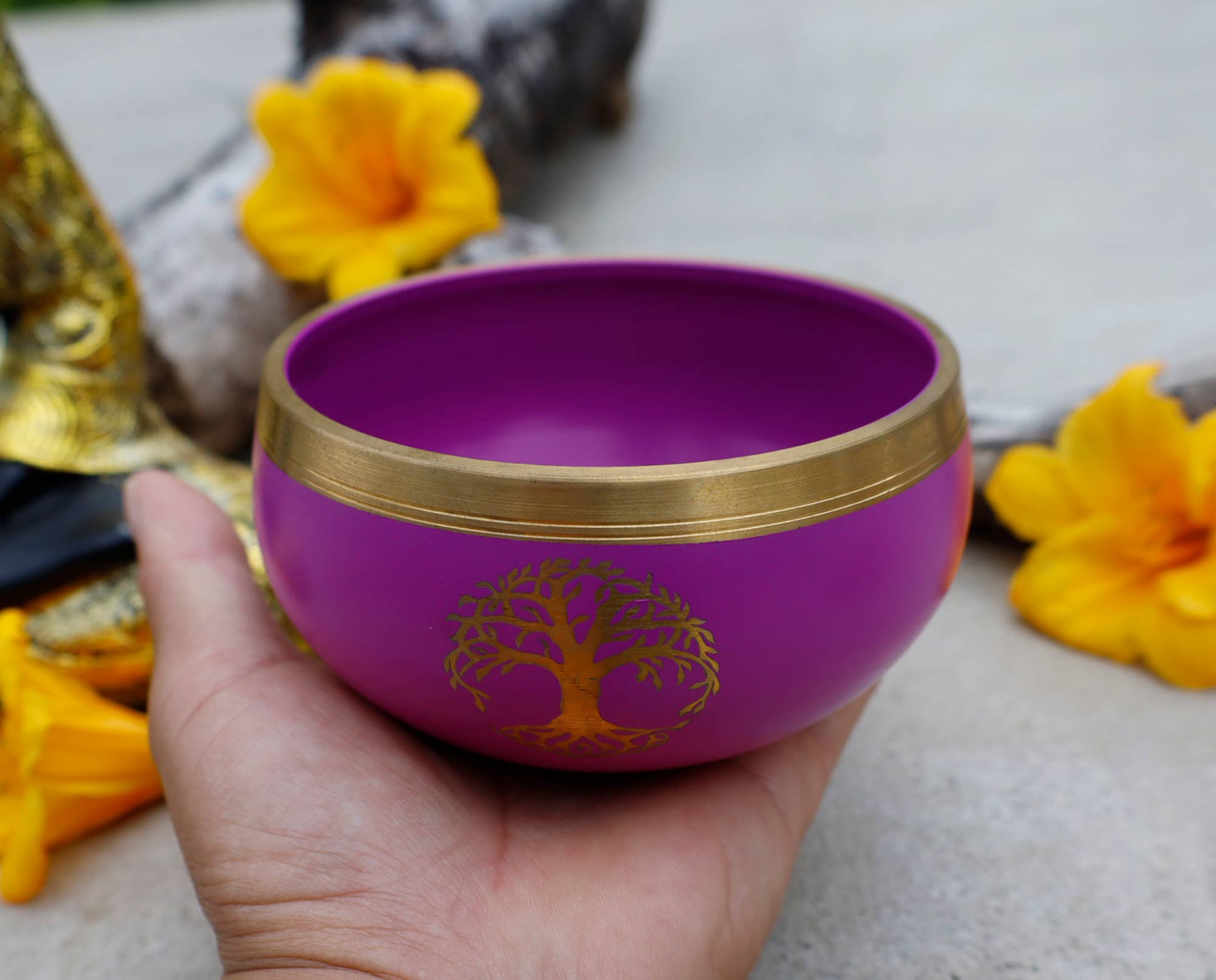 Lungta Imports - Wholesale Meditation Supplies - Singing Bowl Complete Set ~ Tree Of Life ~ Medium Size4
