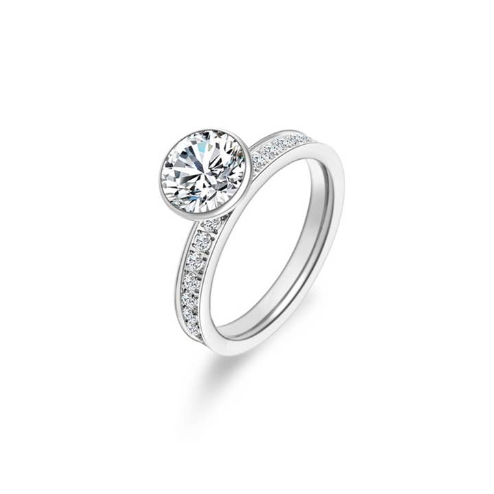 RG112W B.Tiff 2 ct Solitaire Pave Engagement Ring for wholesale by B.Tiff