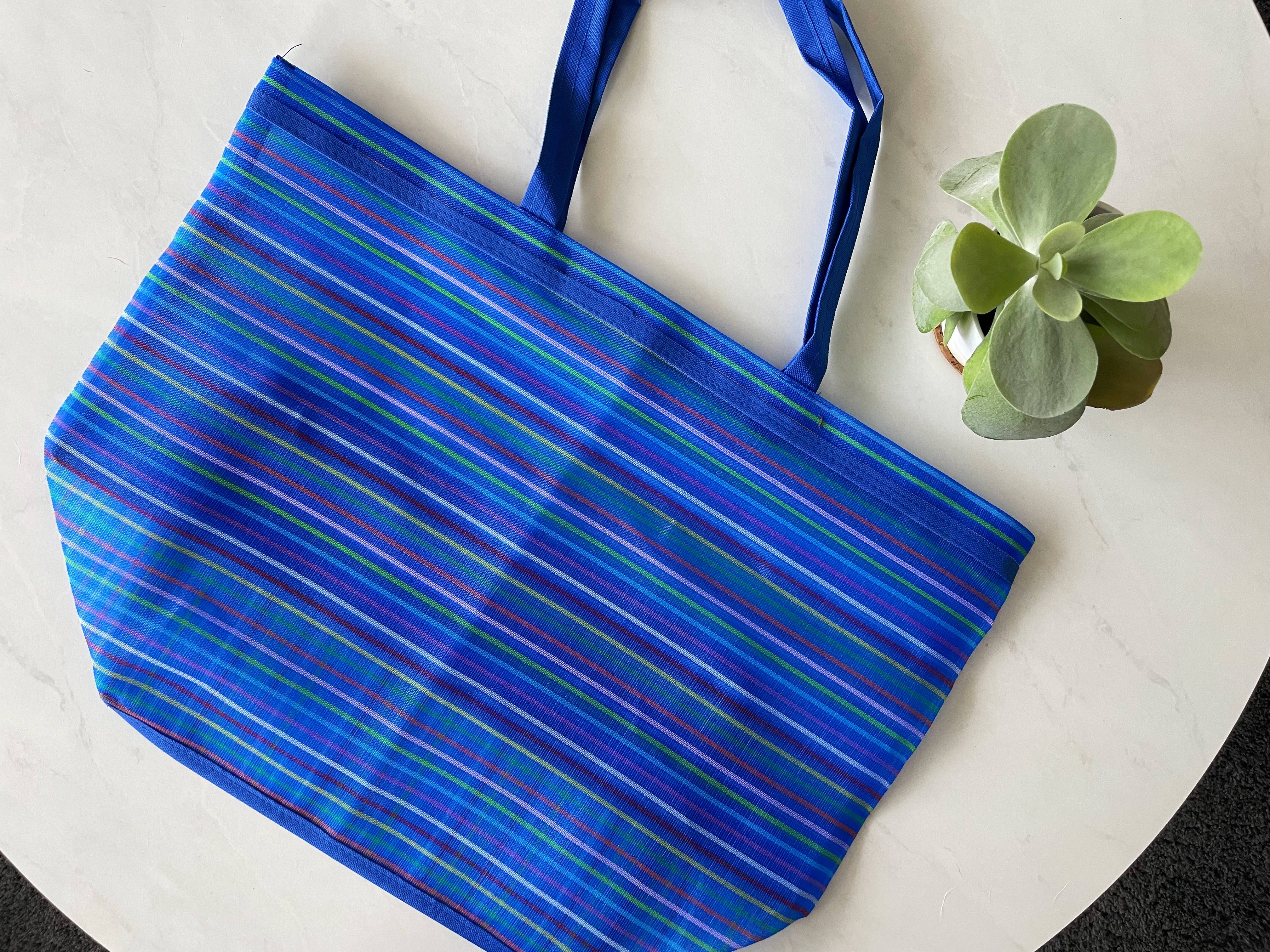 Pura Vida - Vendita all'ingrosso Borsa da spiaggia - Borsa da spiaggia in tessuto con cinturino in plastica 15x20 pollici9