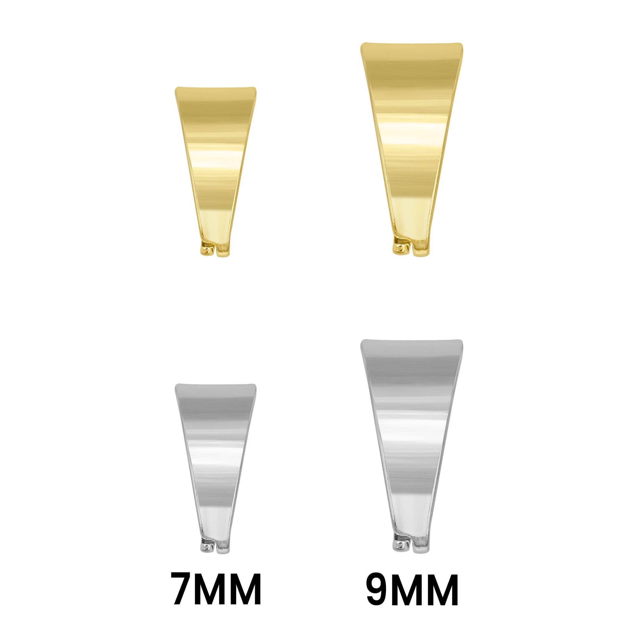 WJW - Wholesale Individual Charm/Pendant - Stainless Steel PVD Coated Pinch Bails - 10 Pack0