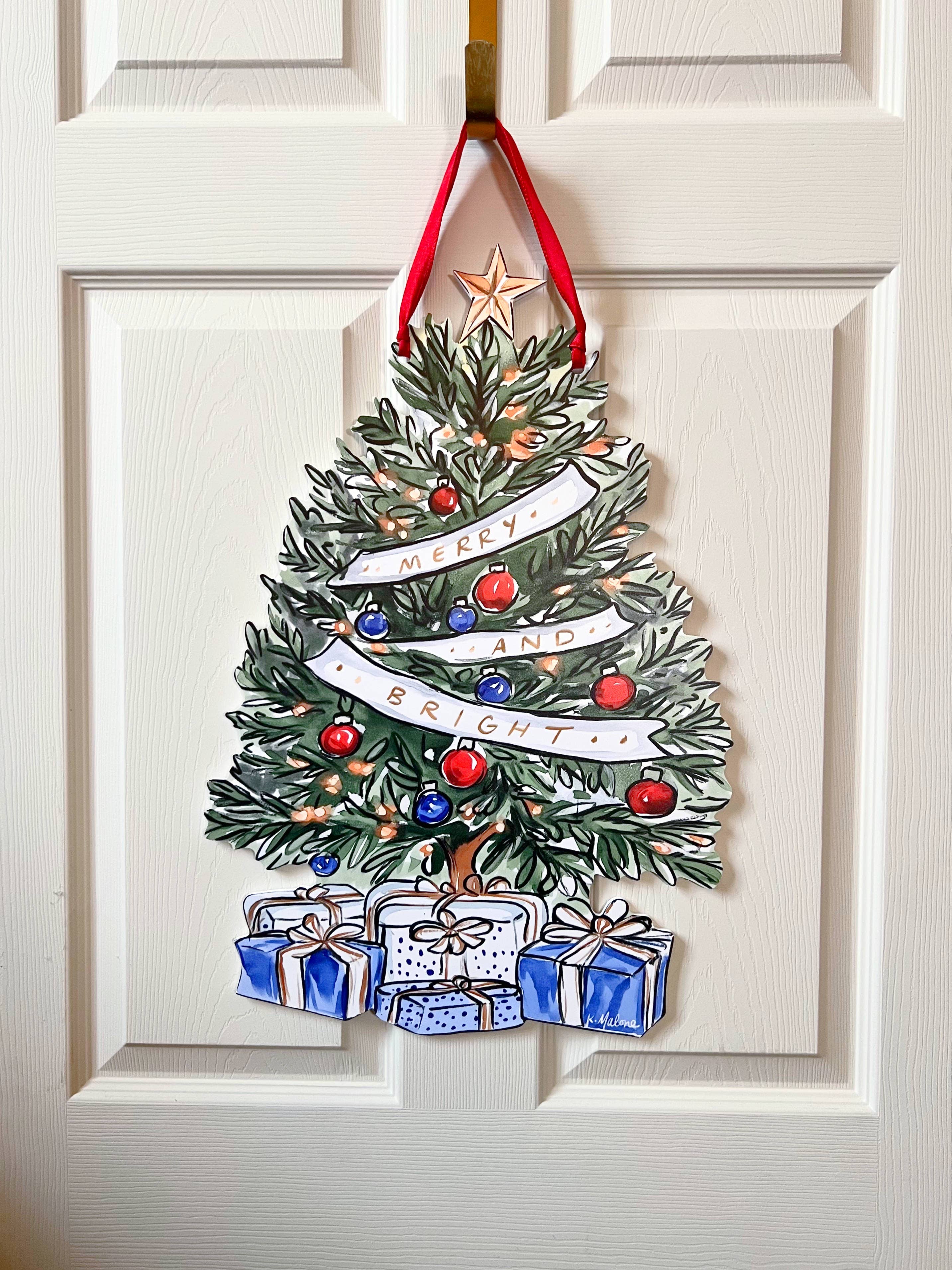 Home Malone - Wholesale Door Hanger - Merry & Bright Christmas Tree Door Hanger-Tis The Season 4