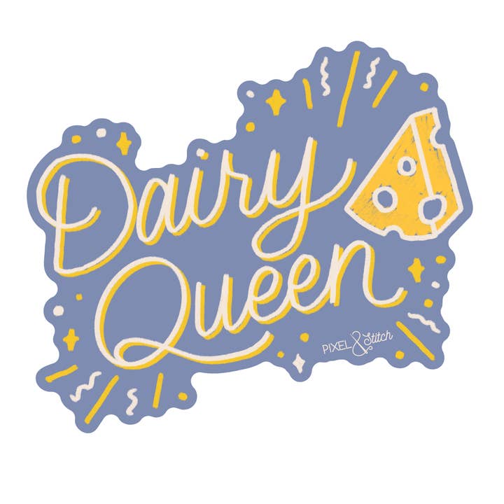 Autocollant en vinyle imperméable Dairy Queen Cheese de 3 po pour la vente par Midwestmod | Pixel + Stitch
