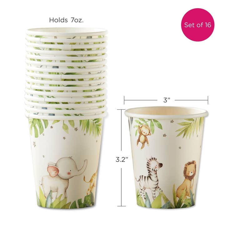 Kate Aspen - Wholesale Disposable Cup - Safari Baby 7 oz. Paper Cups (Set of 16)5