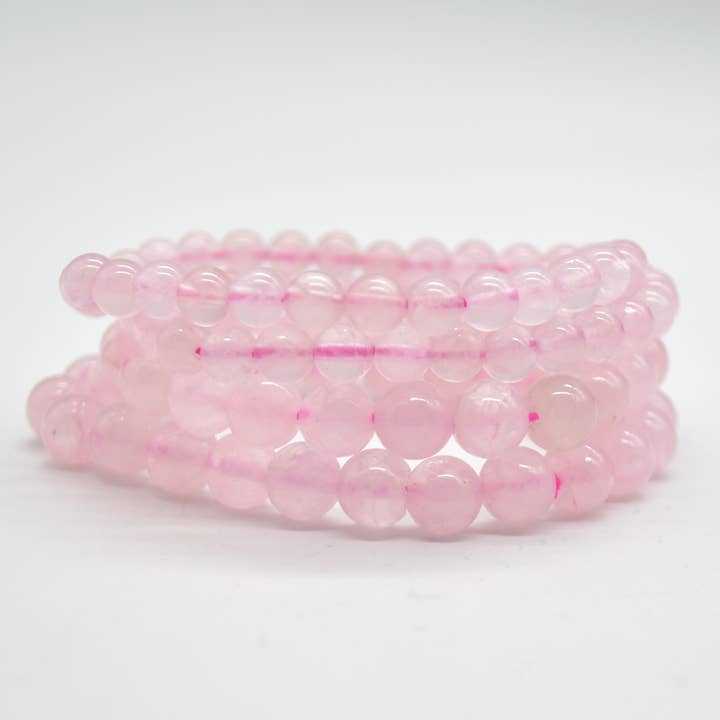 Filo/Bracciale di Perline di Quarzo Rosa per la vendita all'ingrosso da parte di Oriental Direct Craft Supplies