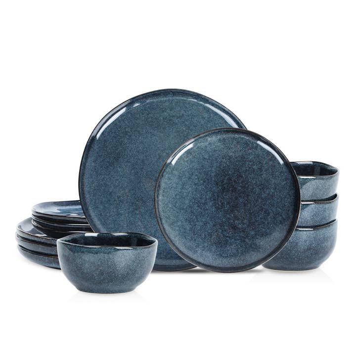 Stone Lain - Wholesale Dinnerware Set - Mirella Stoneware Dinnerware Set - Blue