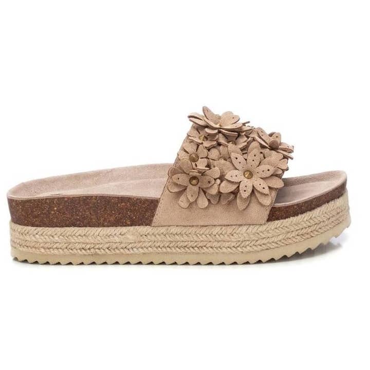 Vegan Leren Damespantoffel Beige Refresh-17246202 voor wholesale door BeShoes Distribuição