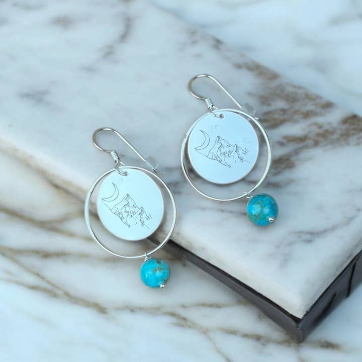 Buckaroo Bling LLC dba Bling Boheme - Wholesale Dangle Earrings - Handmade Drop Earrings .925 Sterling Silver + Turquoise 5
