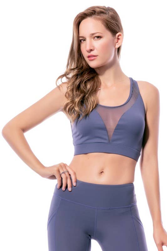 Yira - Venta al por mayor Sujetador deportivo - Mujer - Top de sujetador con espalda de tiras y cuello en V de malla5