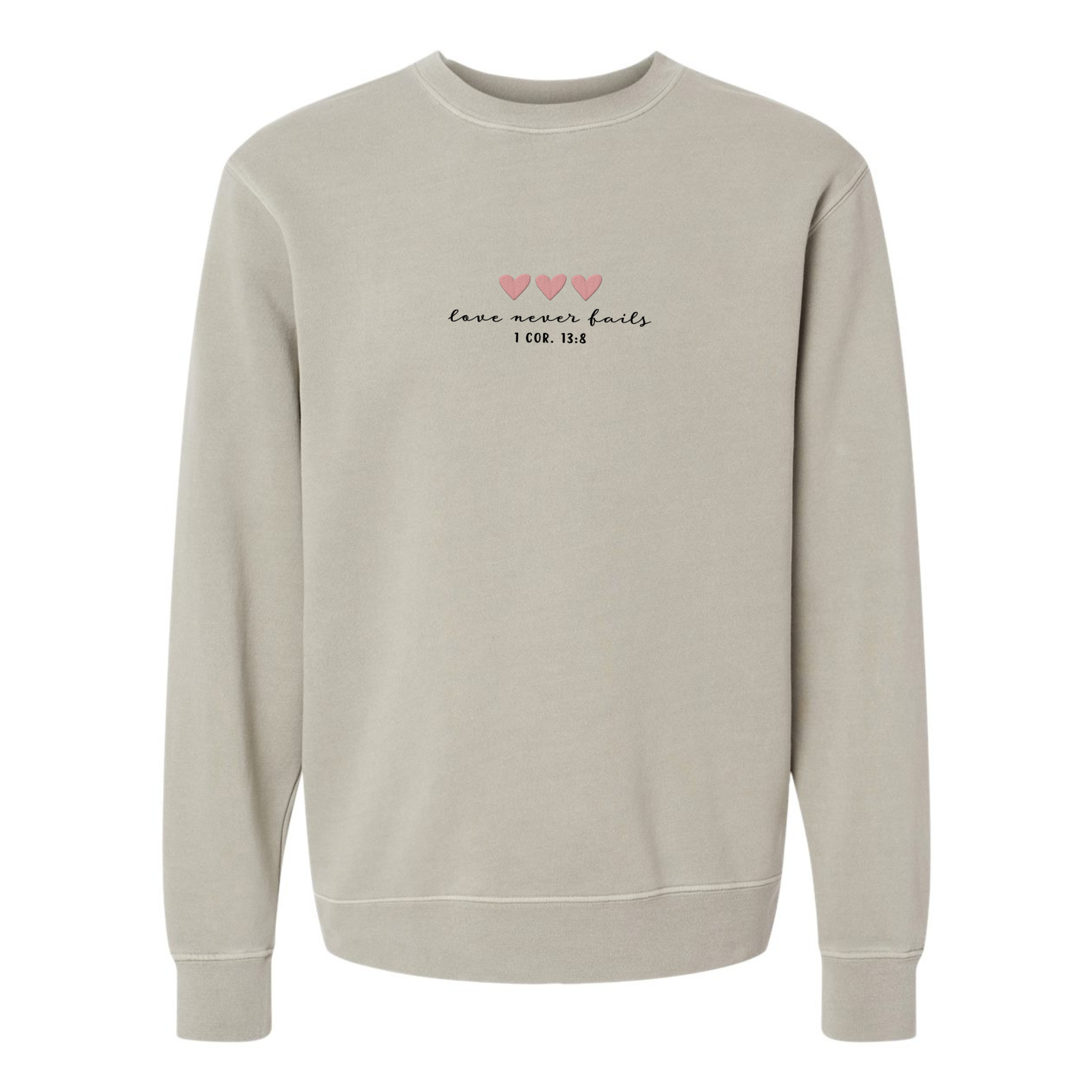 Scripted Pearl - Vente Sweat-shirt à imprimés – femme - Sweat-shirt Love Never Fails avec cœur brodé pour la Saint-Valentin3