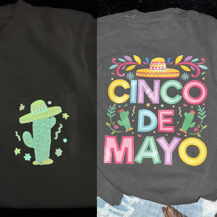 Cinco De Mayo Glow Comfort Colors Bolso de Manga Curta por atacado de Dockery Corporation