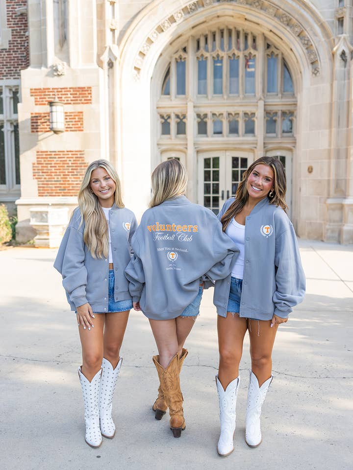 Southern Made Tees - Wholesale Varsity/Baseball Jacket - Women's - "Volunteers Football Club" Varsity Jacket1