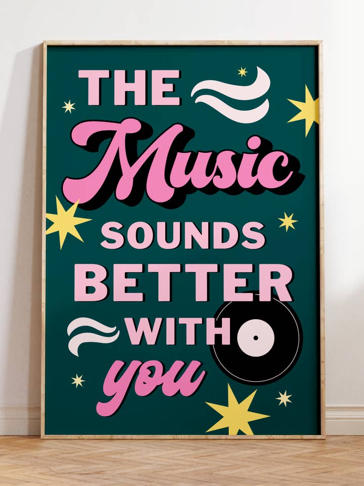 Music Song Lyric Print | Wall Art Poster | Funky Home Decor for wholesale by By Honey Studios