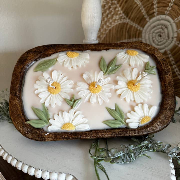 Daisy Dough Bowl Candle for wholesale by Luna Jane Co.
