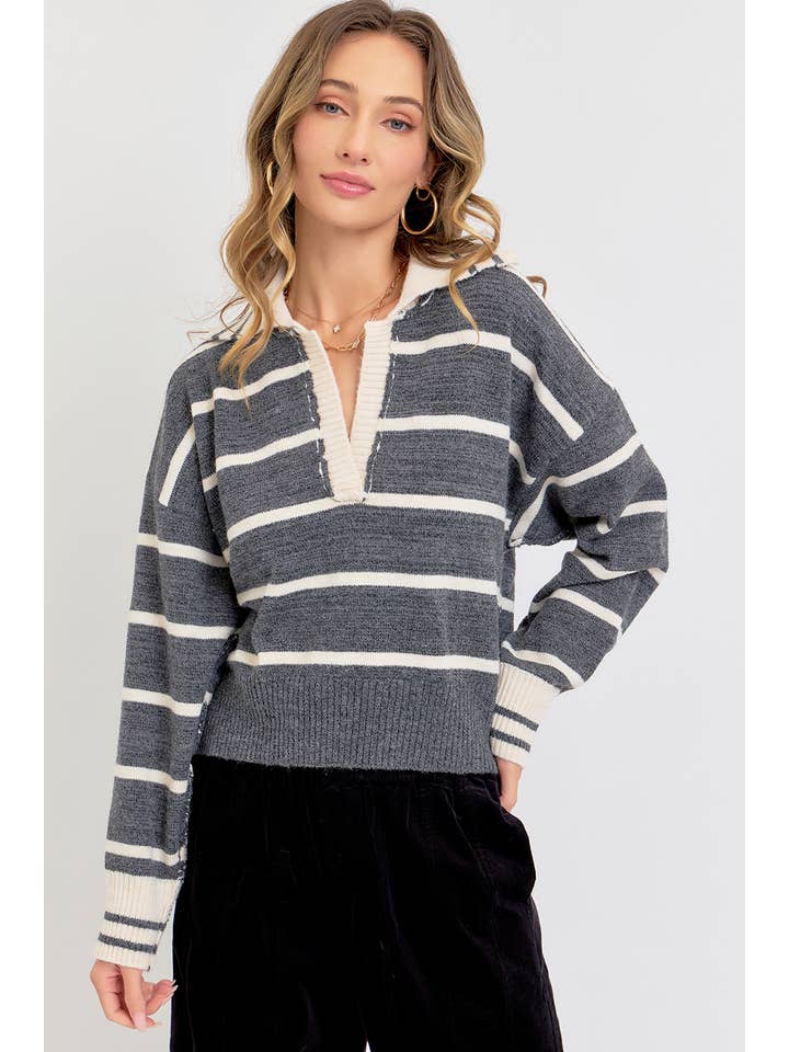 Sweet Lovely by Jen - Wholesale Knit Sweater - Women's - STRIPED EVERYDAY KNIT SWEATER7