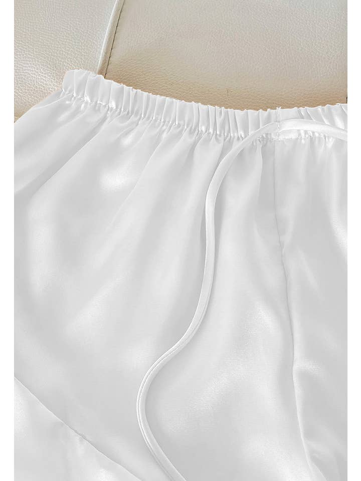 Anna Kaci Wholesale - Wholesale Lounge Set - Women's - Satin Tank and Ruffle Hem Shorts39