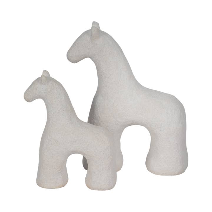 Sagebrook Home - Wholesale Decorative Figurine - Ceramic Modern Textured Solid Horse Figurine - White, 7 in.12