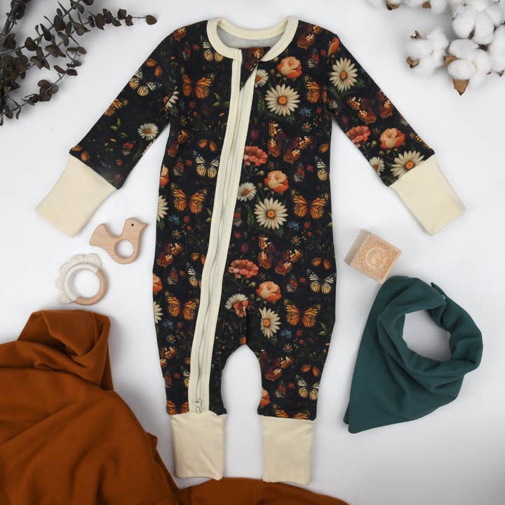 Earthy – wholesale Nattdräkt – Baby – Ekologisk bomull baby pyjamas 2-vägs dragkedja framtill, Avery