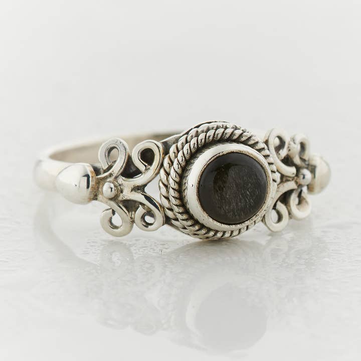 SILVER OBSIDIAN STERLING SILVER EDEN RING för wholesale av Nugent Jewelry
