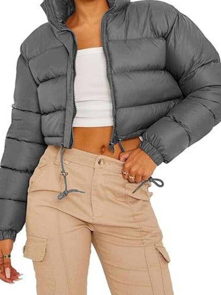 safistyle - Wholesale Puffer Jacket - Women's - Cropped Puffer Jacket with Stand Collar6