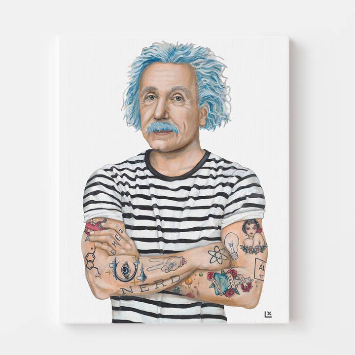 Inked Einstein Canvas Print for wholesale by LX Artworks