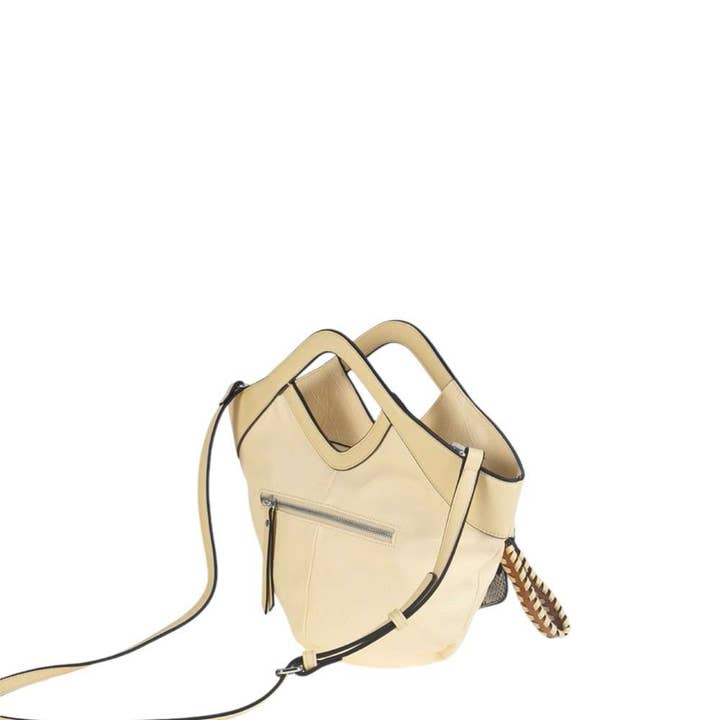 Volum Bags – Mala com alça superior – Mulher por atacado – Bolsa de mão Urban Juniper em couro PU cor baunilha2