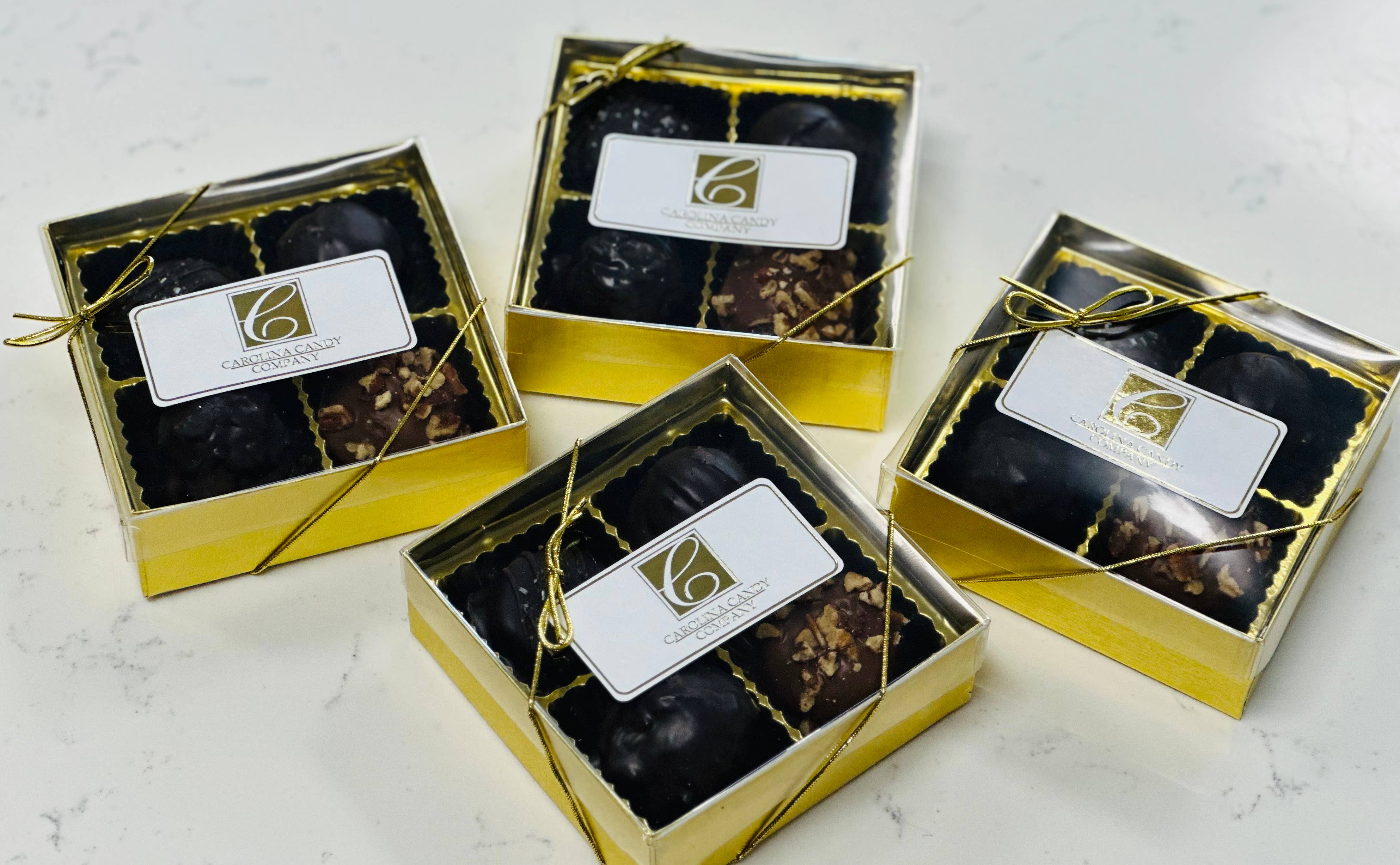 Carolina Candy Company - Wholesale Chocolate Covered Sweets - 4pc assorted gourmet chocolate box 3