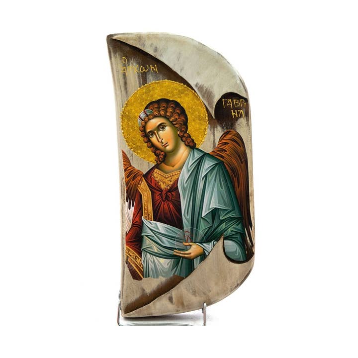 Ärkeängeln Gabriel ikon, Handgjord - Naturligt trä för wholesale av TheHolyArt