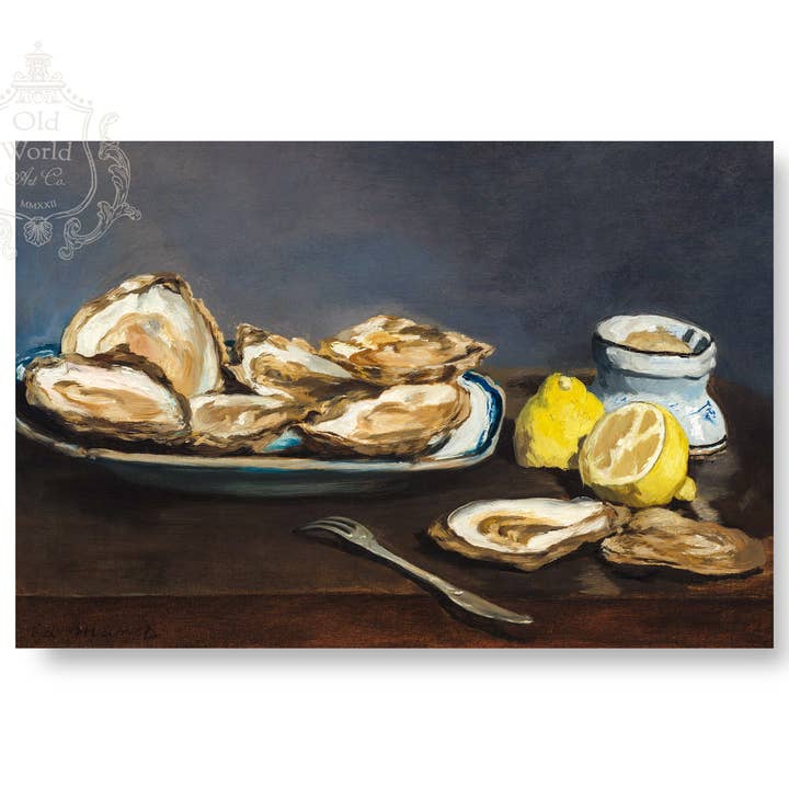 Østers Stillebenstryk for engroshandel hos Old World Art Co.