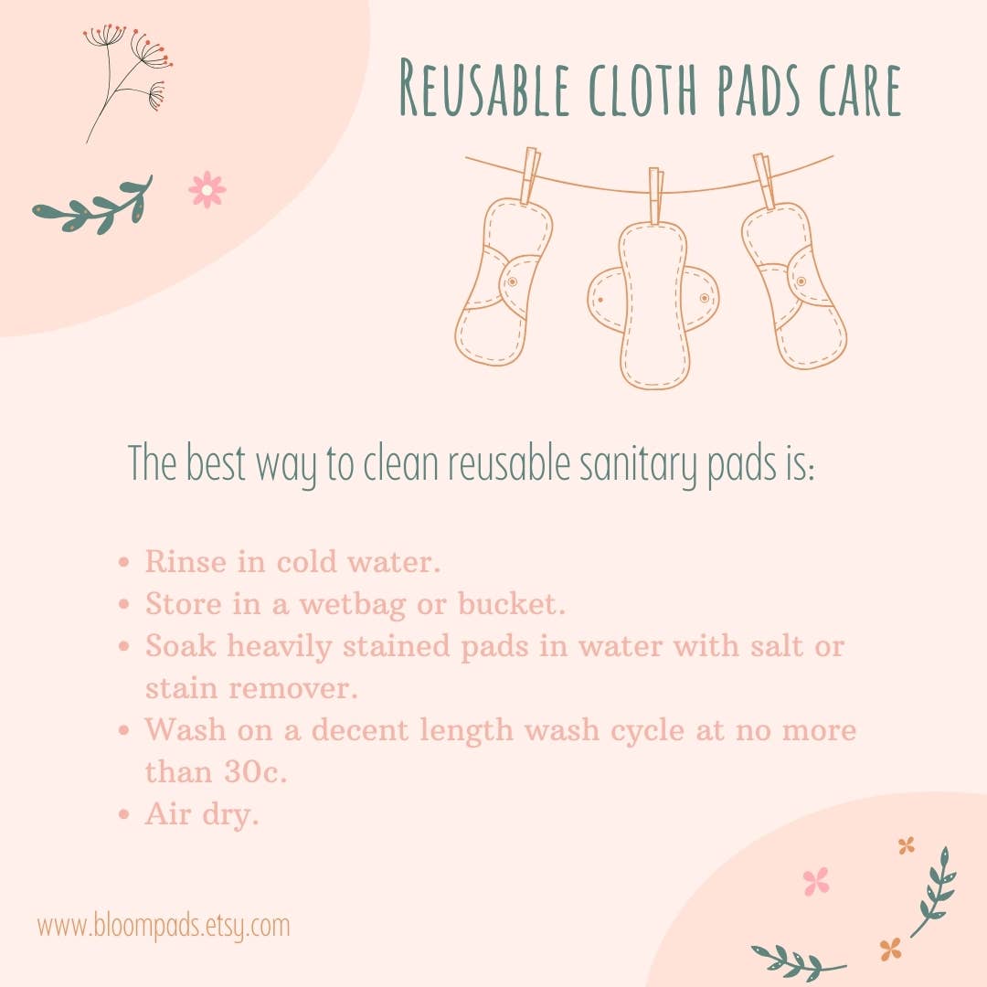 Bloom Pads - Wholesale Period Underwear - Women's - Reusable cloth Pads, washable menstrual pads, Starter pack6