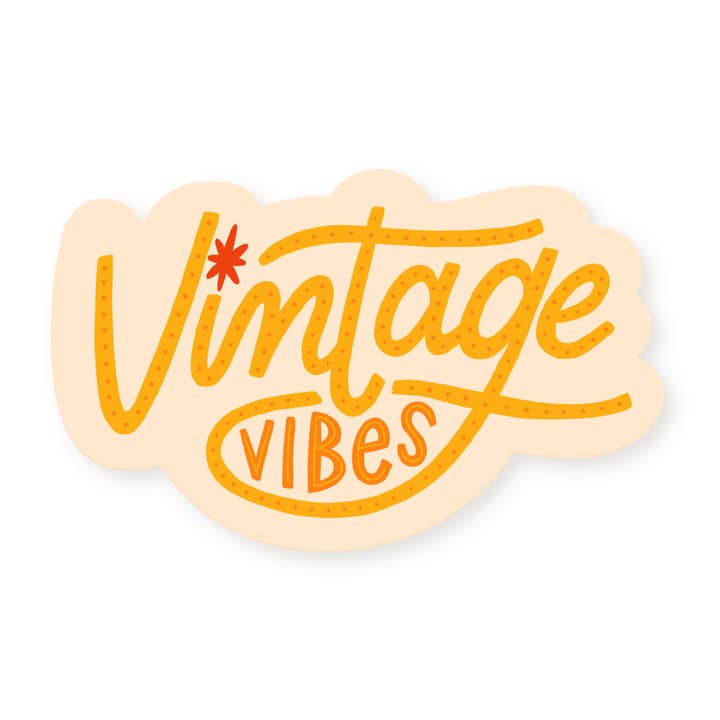 Vintage Vibes Groovy Vinyl Sticker for wholesale by A Fink & Ink