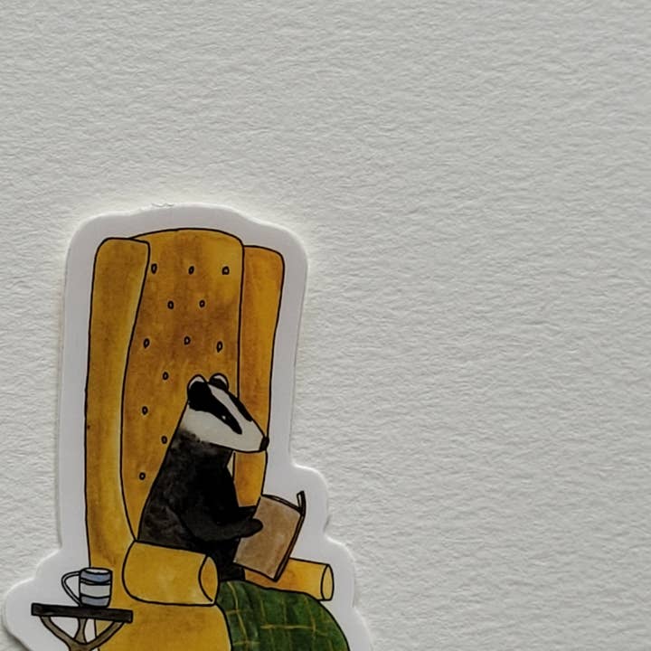 Water resistant vinyl sticker - Badger and read for wholesale by Melissa Charette Laganiere