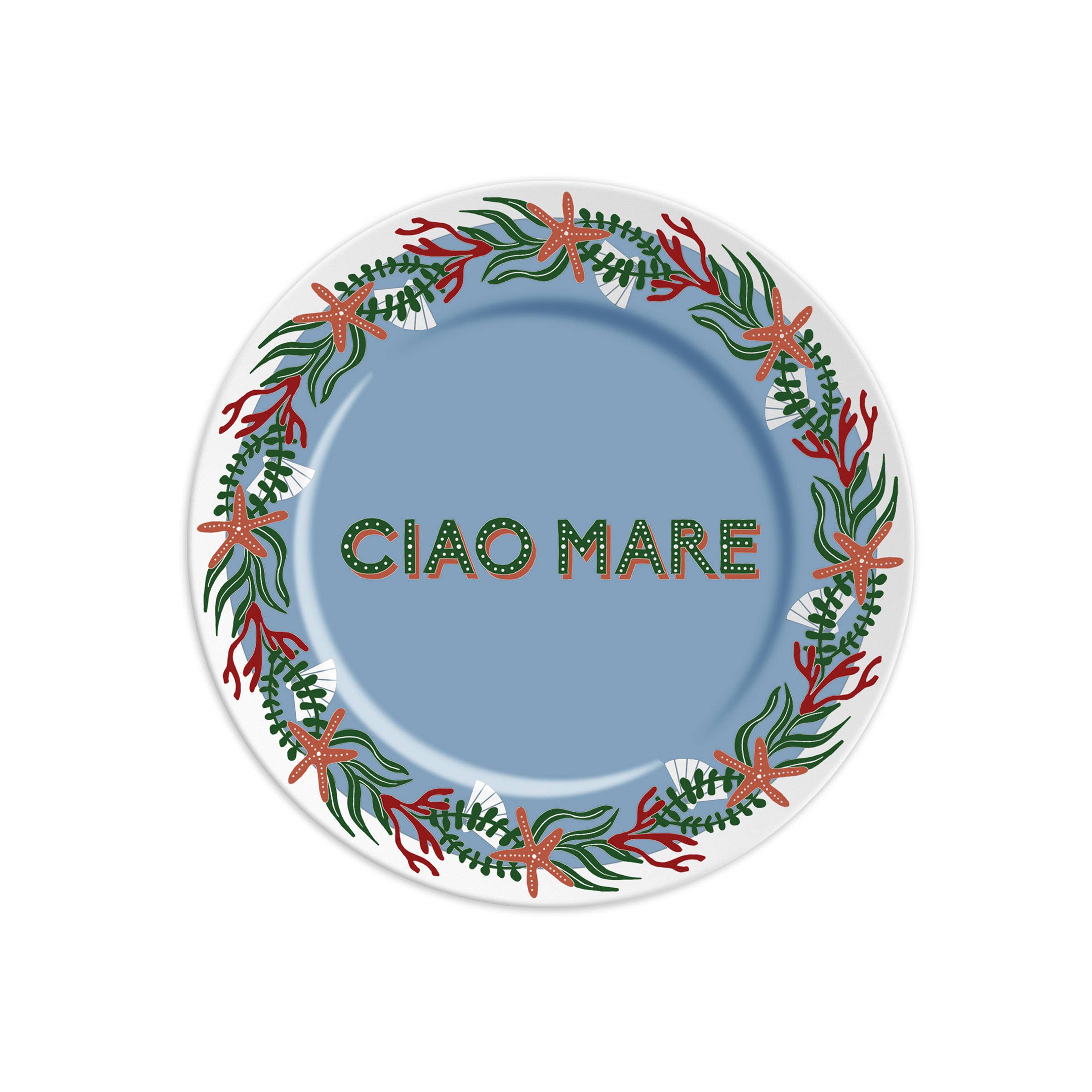 ilaria.i - Wholesale Dinner Plate - CIAO MARE - Porcelain plate with writing