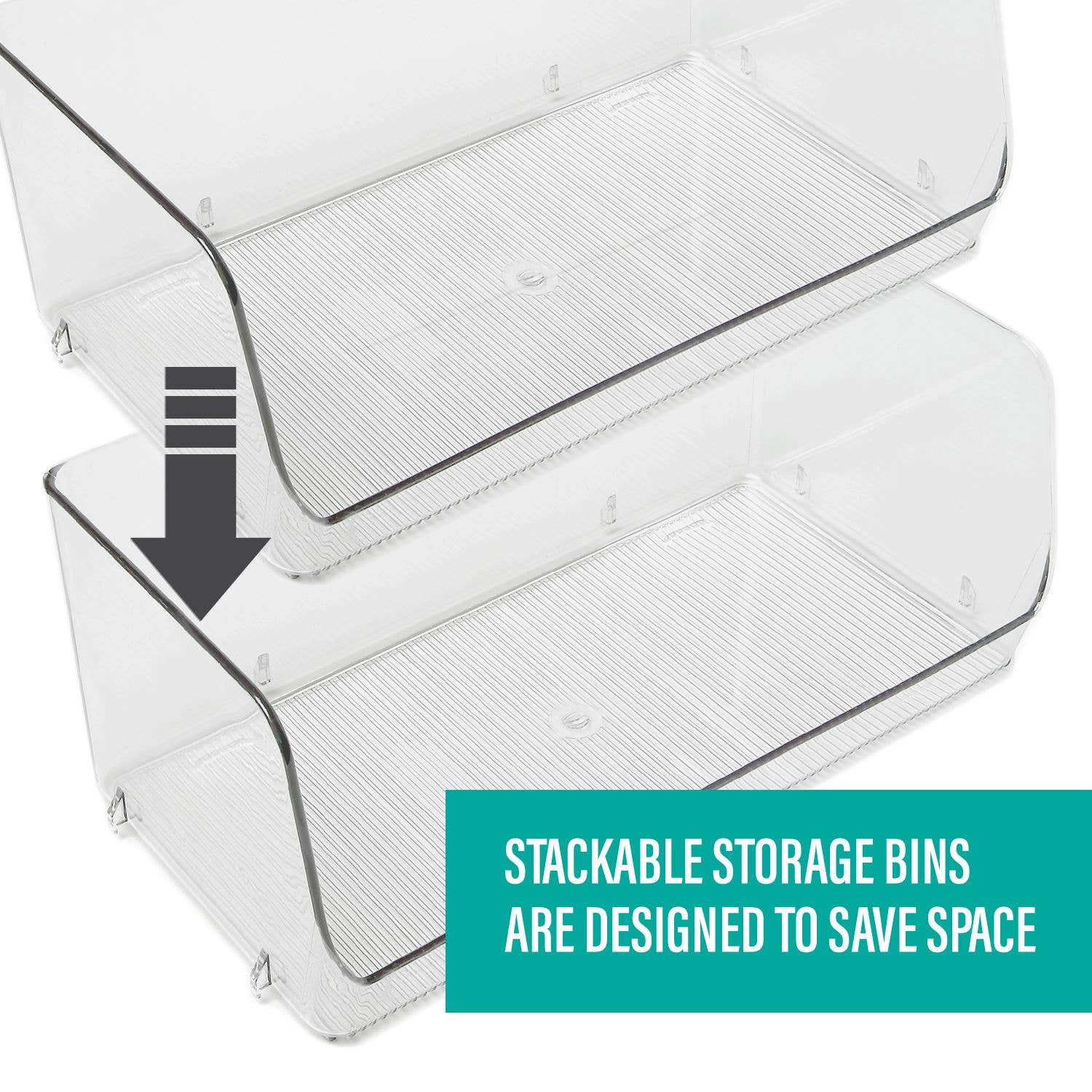 Quality Hangers - Wholesale Kitchen Storage/Organizer - Clear Plastic Storage Bins - Stackable Storage Organizer2