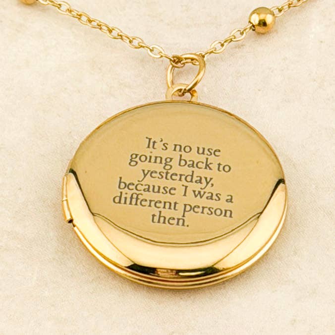 Bookish Gifts | Graduation and Mothers Day | Alice Necklace for wholesale by Can'tdles & Co.