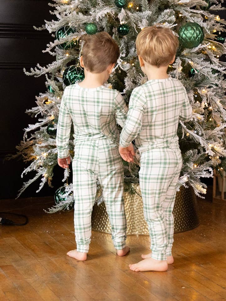 Pijama de dos piezas a cuadros para venta al por mayor de Nomad Baby