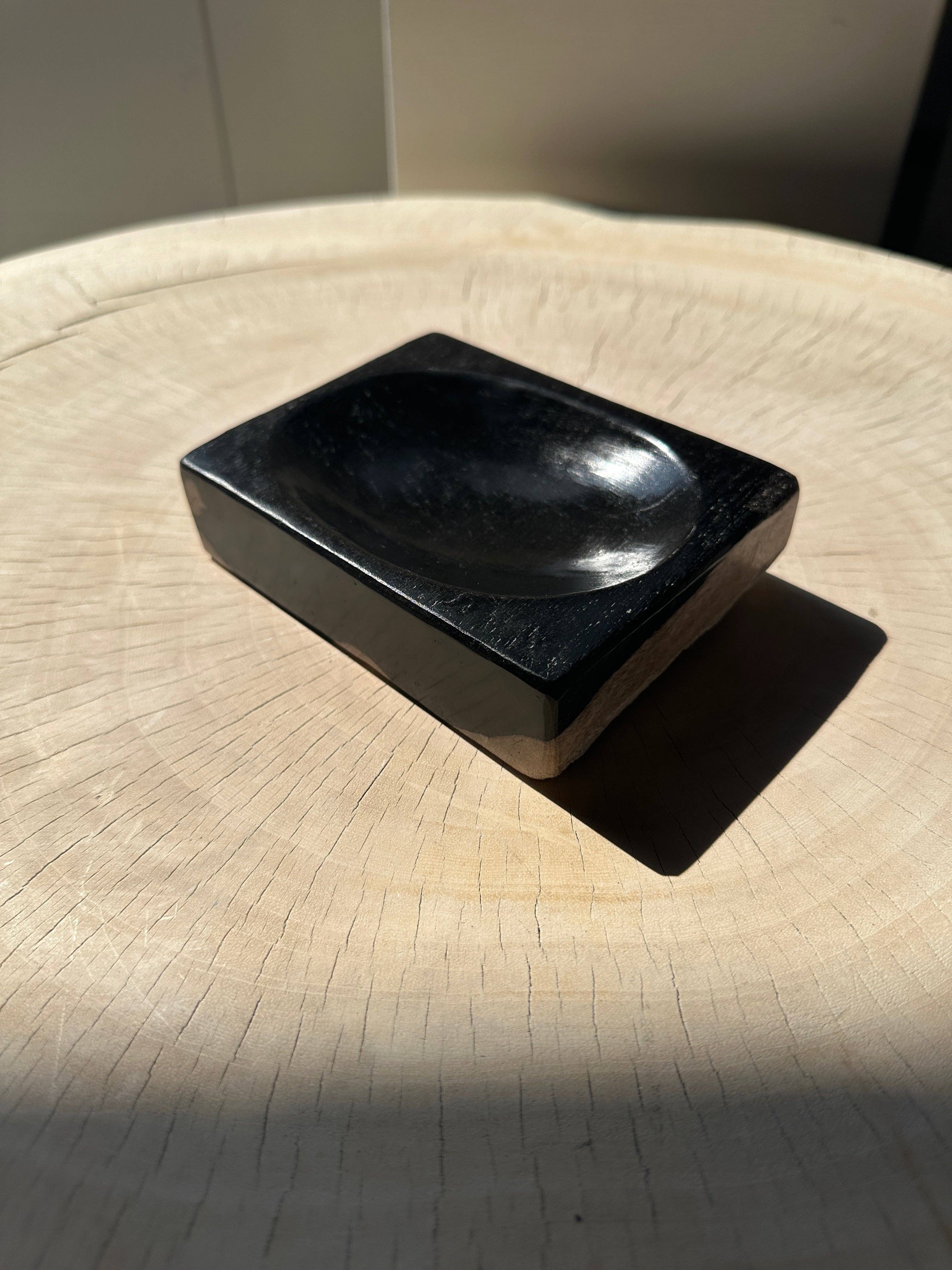 Office Objets - Wholesale Bath Soap Dish - Petrified wood soap dish with white underside36