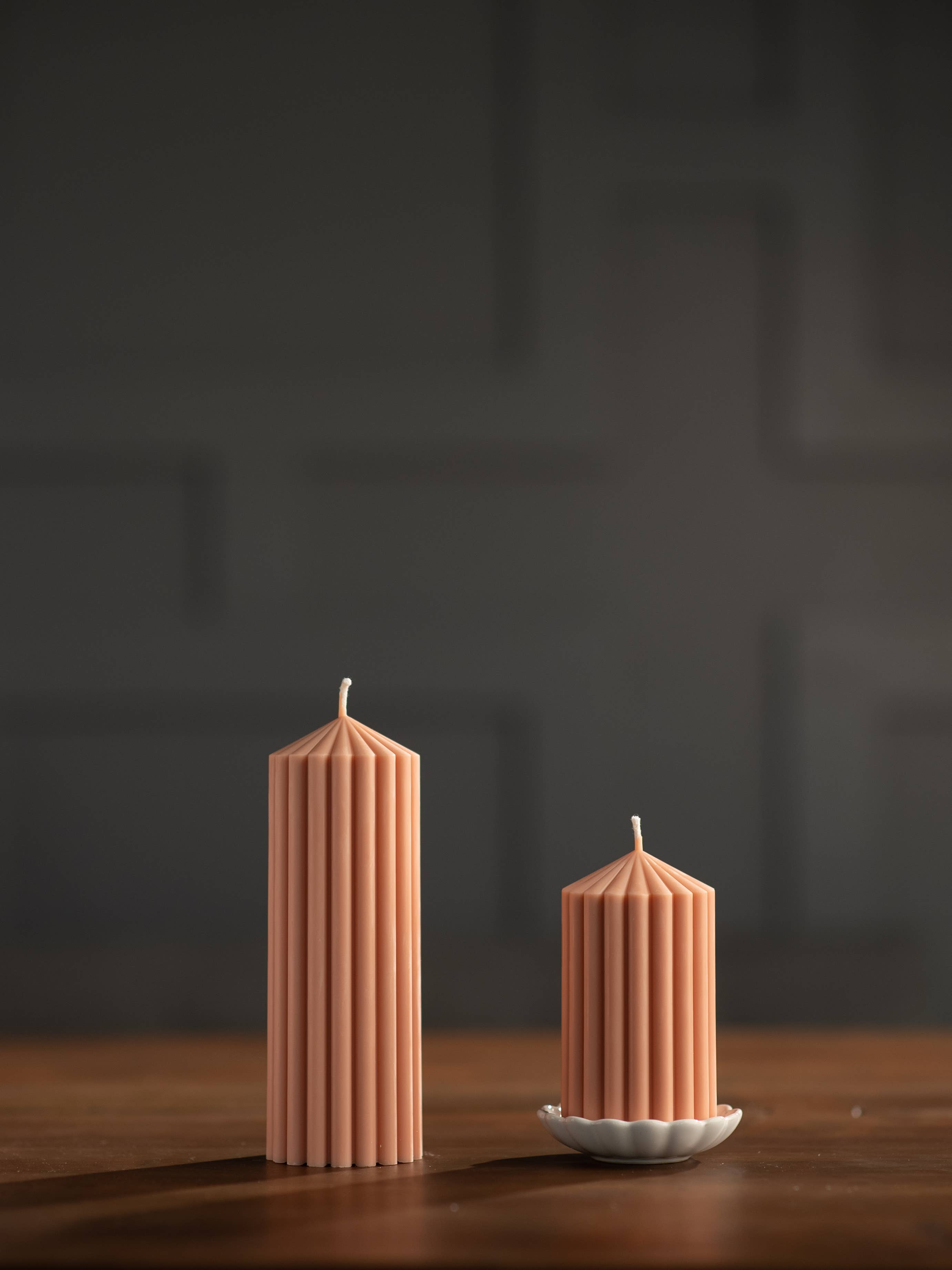 ZOETSTUDIO - Wholesale Pillar Candle - Large Ribbed Pillar Candles | Soy Wax | 110 hrs burn time5