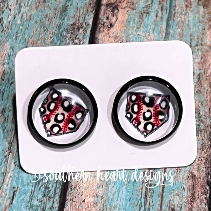 Baseball Stud Earrings for wholesale by Southern Heart Designs