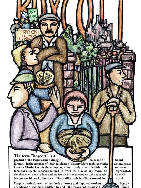 Boicottaggio (Manifesto) per la vendita all'ingrosso da parte di Ricardo Levins Morales Art Studio