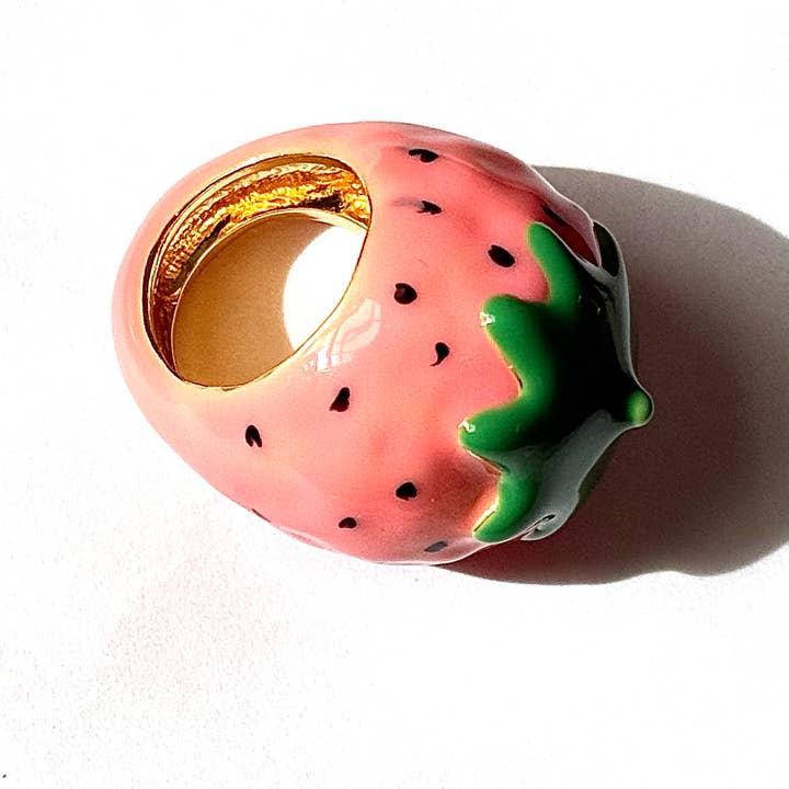 HoopLa - Wholesale Cocktail/Statement Ring - Fruit Basket Ring- Large Dome Fruit Rings- Enamel Hand Made