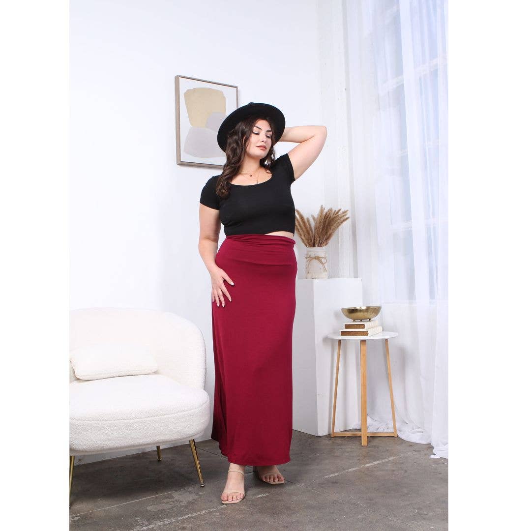 Azules Clothing - Wholesale Skirt - Women's - Azules Plus Boho Maxi: Elegant Soft & Stretchy Skirt3
