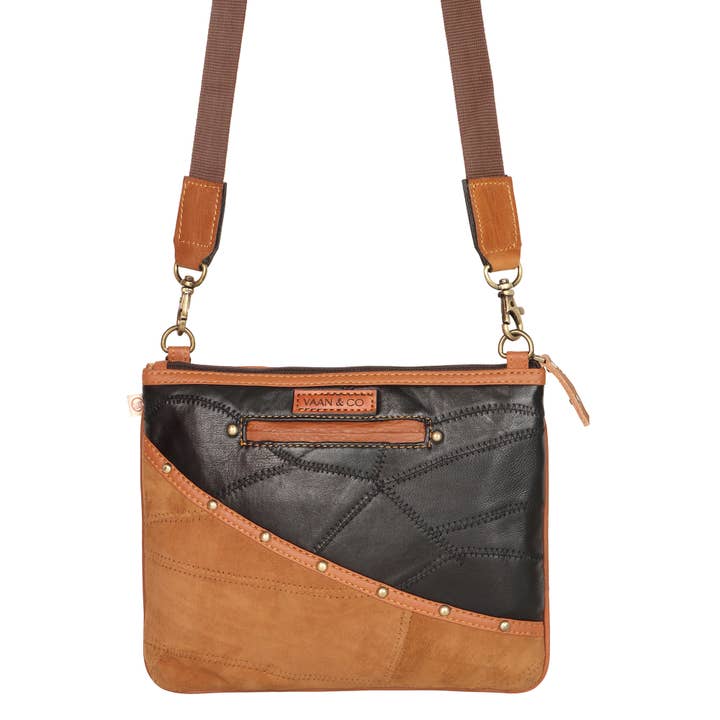 Vaan & Co. - Wholesale Crossbody Bag - Women's - Small Wide Crossbody Bag in Brown4