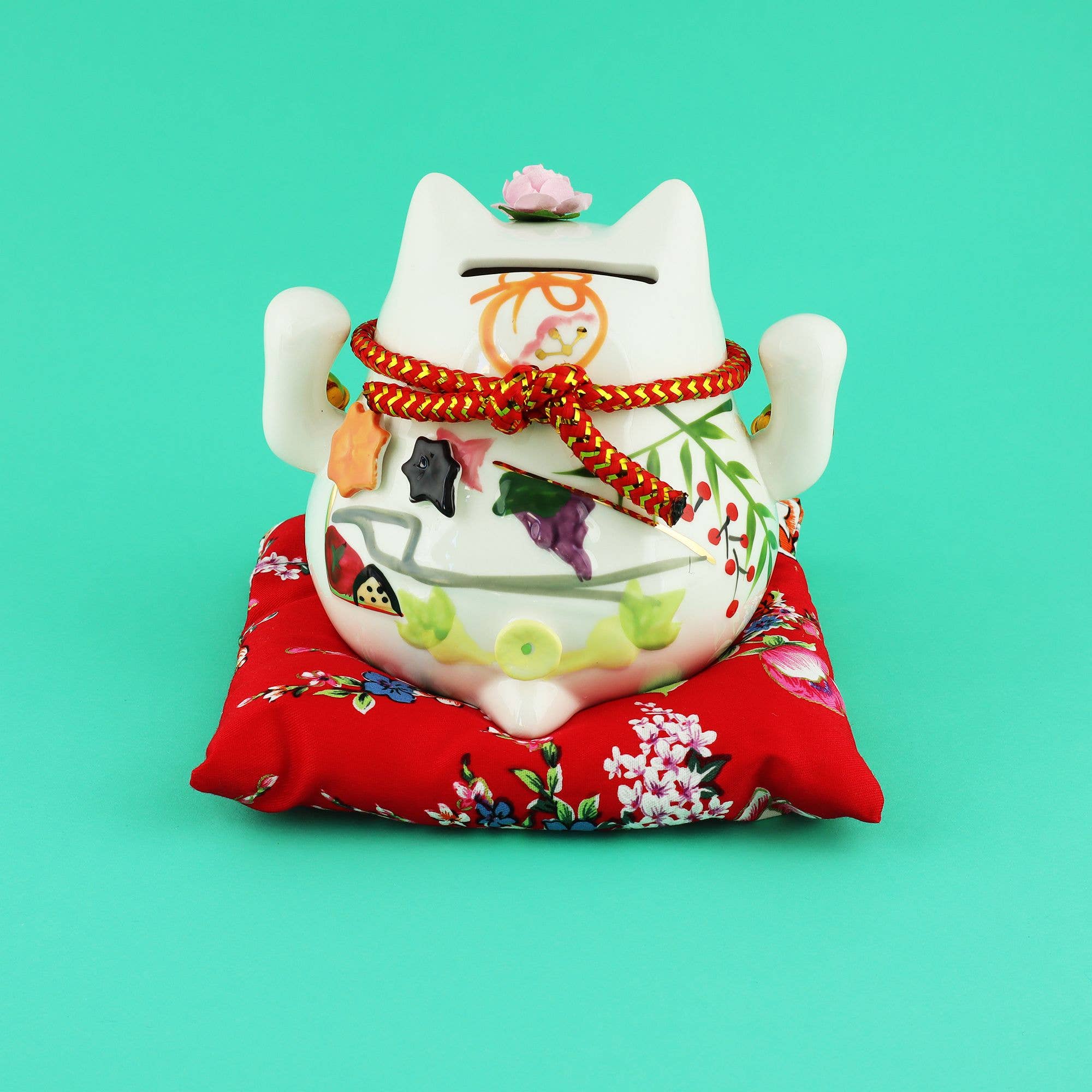 Tribal Trade GmbH - Wholesale Decorative Figurine - Ceramic Money Box Porcelain Maneki-Neko Lucky Cat 046